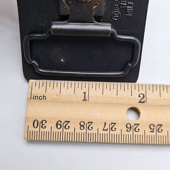 Vintage 1980s Flick My BIC Brass Belt Buckle Retro Design 3"x2" USA Made Collect - Picture 6 of 6